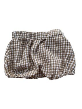 Quincy Mae Size 12-18 Months Organic Woven Bloomer Shorts in Cocoa Gingham